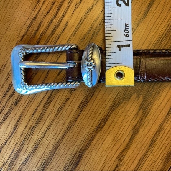 Vintage Brighton Leather Croc Embossed Western Artisan Belt Q6408 Size Small 28 - Picture 12 of 15